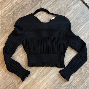 Wayf Black Textured Blouse